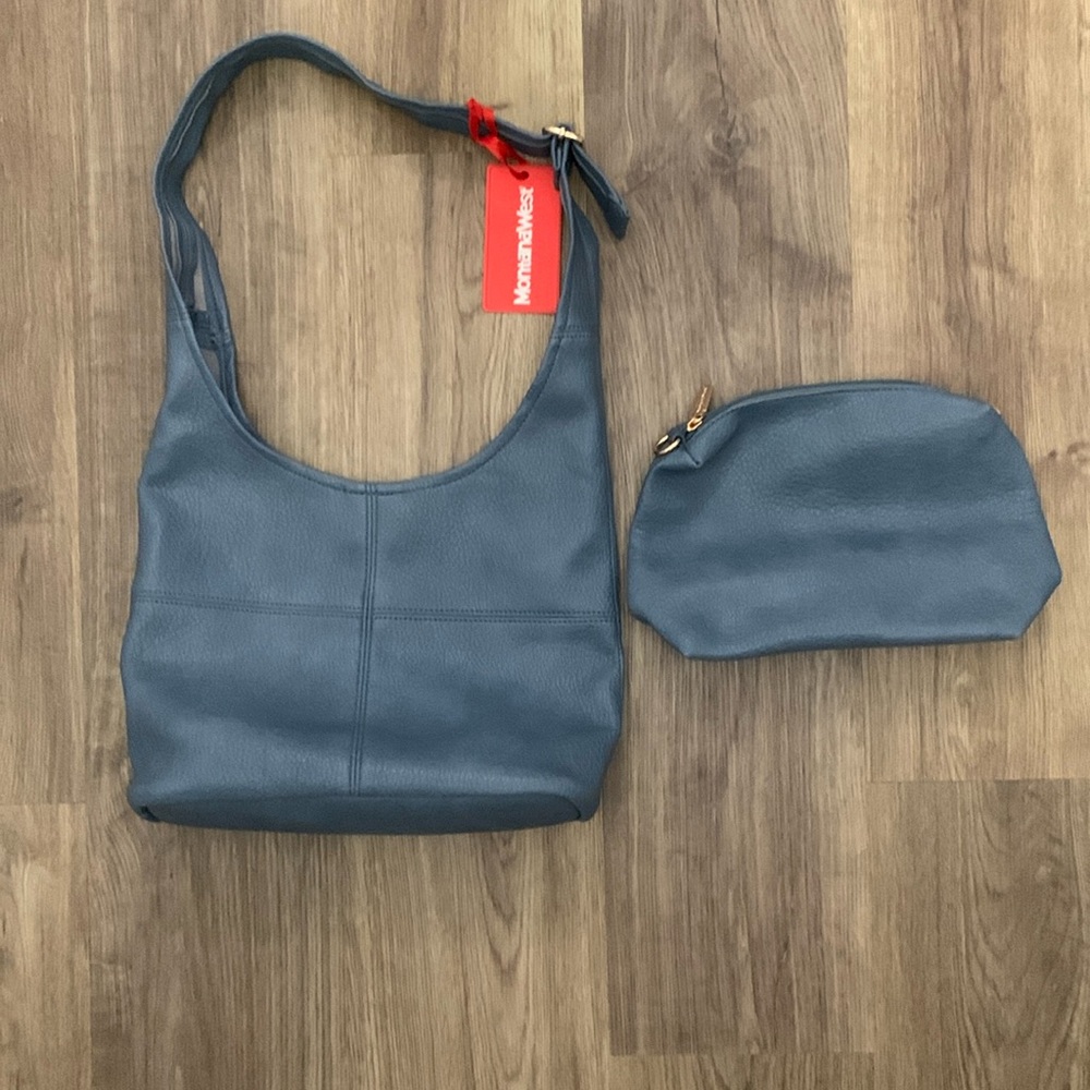 Montana West Hobo Purse, Handbag with Coin Purse. Blue